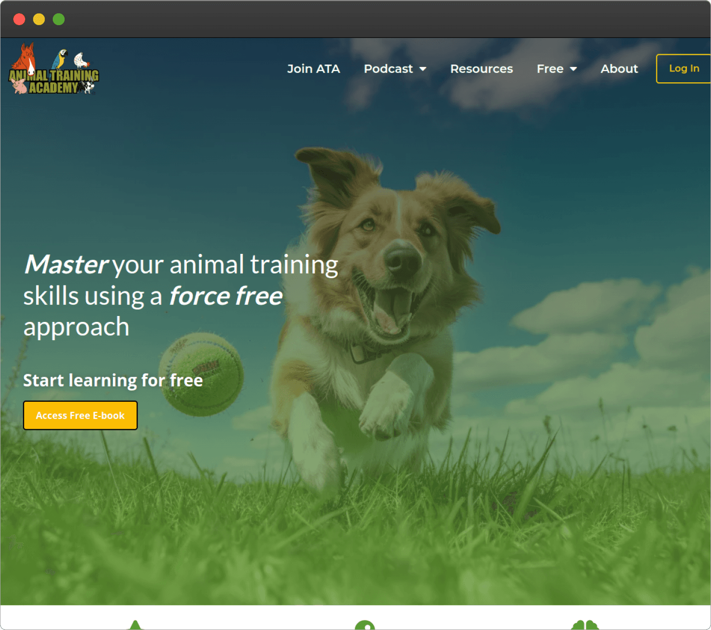 Animal Training Academy homepage