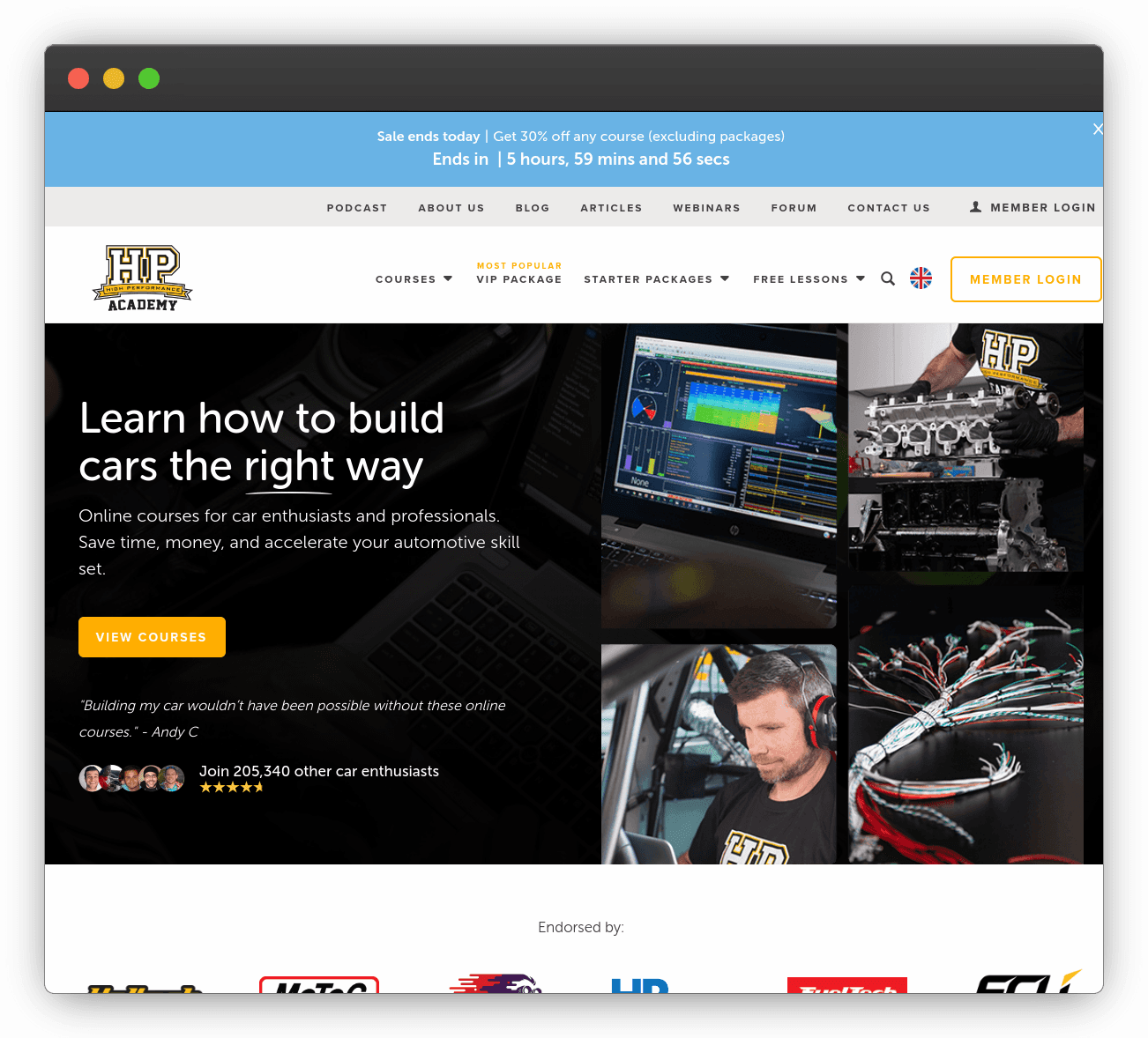 High Performance Academy homepage